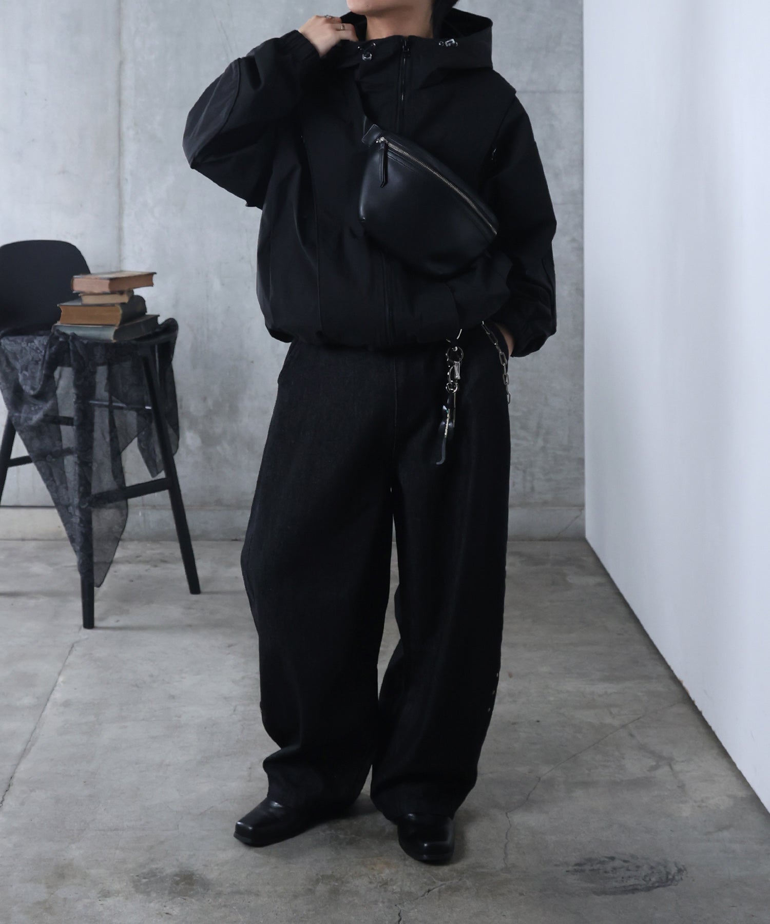 リジット / ワンウォッシュ バレルレッグ リベットデニムパンツ