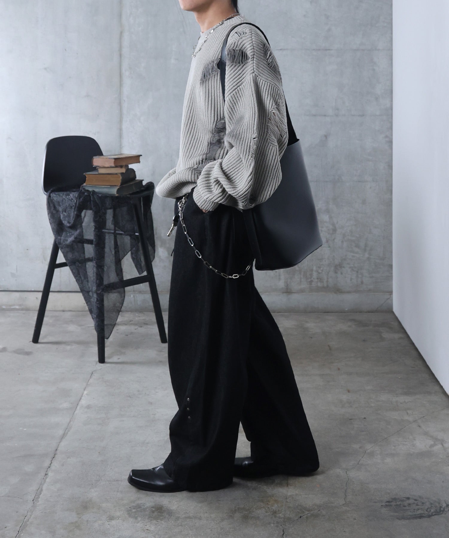 リジット / ワンウォッシュ バレルレッグ リベットデニムパンツ