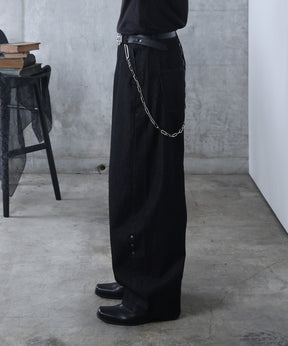 リジット / ワンウォッシュ バレルレッグ リベットデニムパンツ