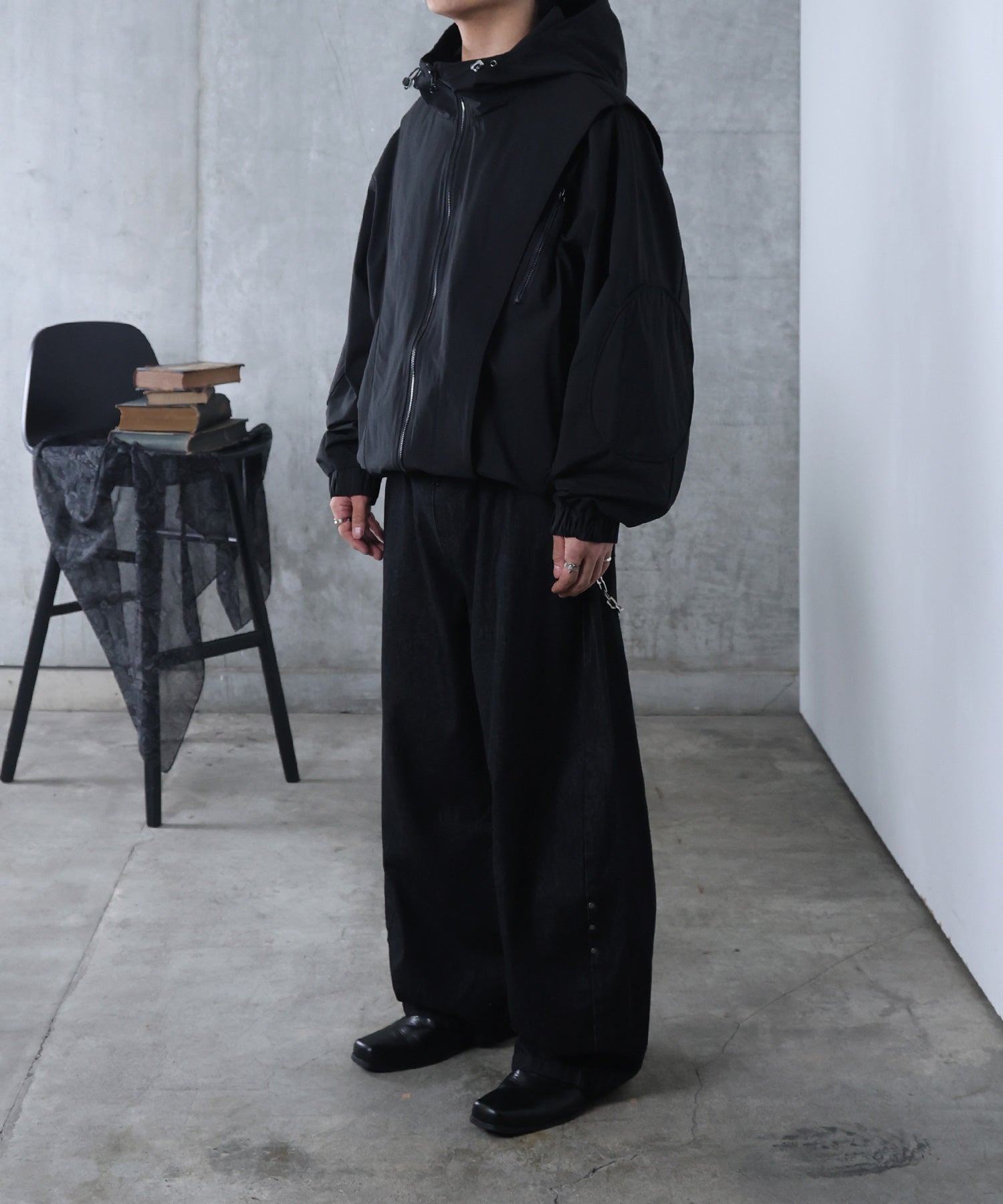 リジット / ワンウォッシュ バレルレッグ リベットデニムパンツ