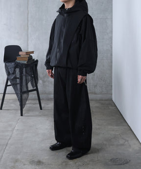 リジット / ワンウォッシュ バレルレッグ リベットデニムパンツ