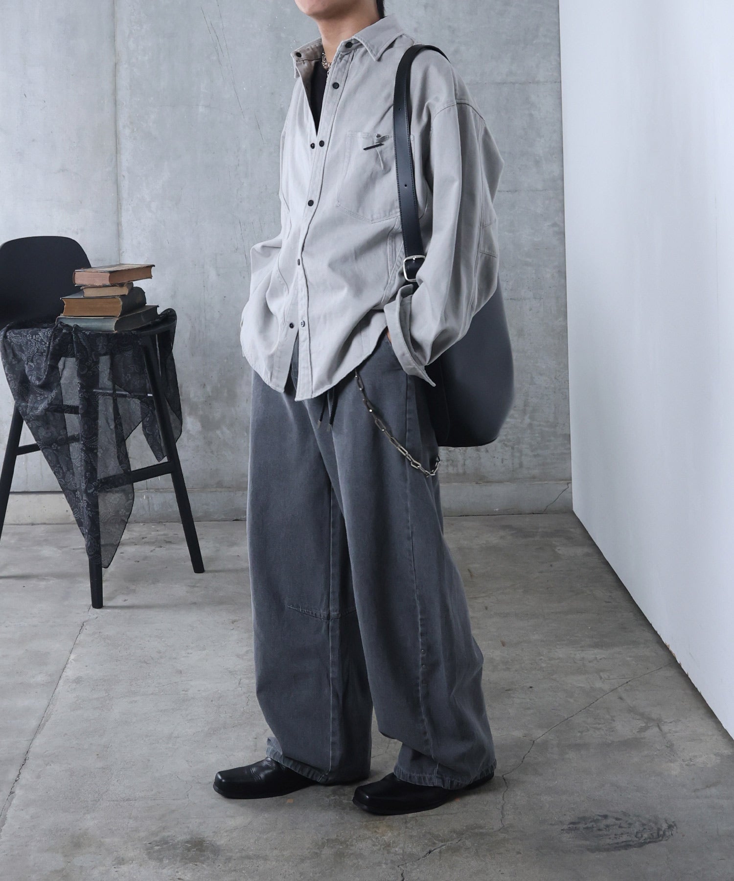 リジット / ワンウォッシュ バレルレッグ リベットデニムパンツ