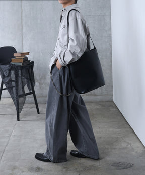 リジット / ワンウォッシュ バレルレッグ リベットデニムパンツ