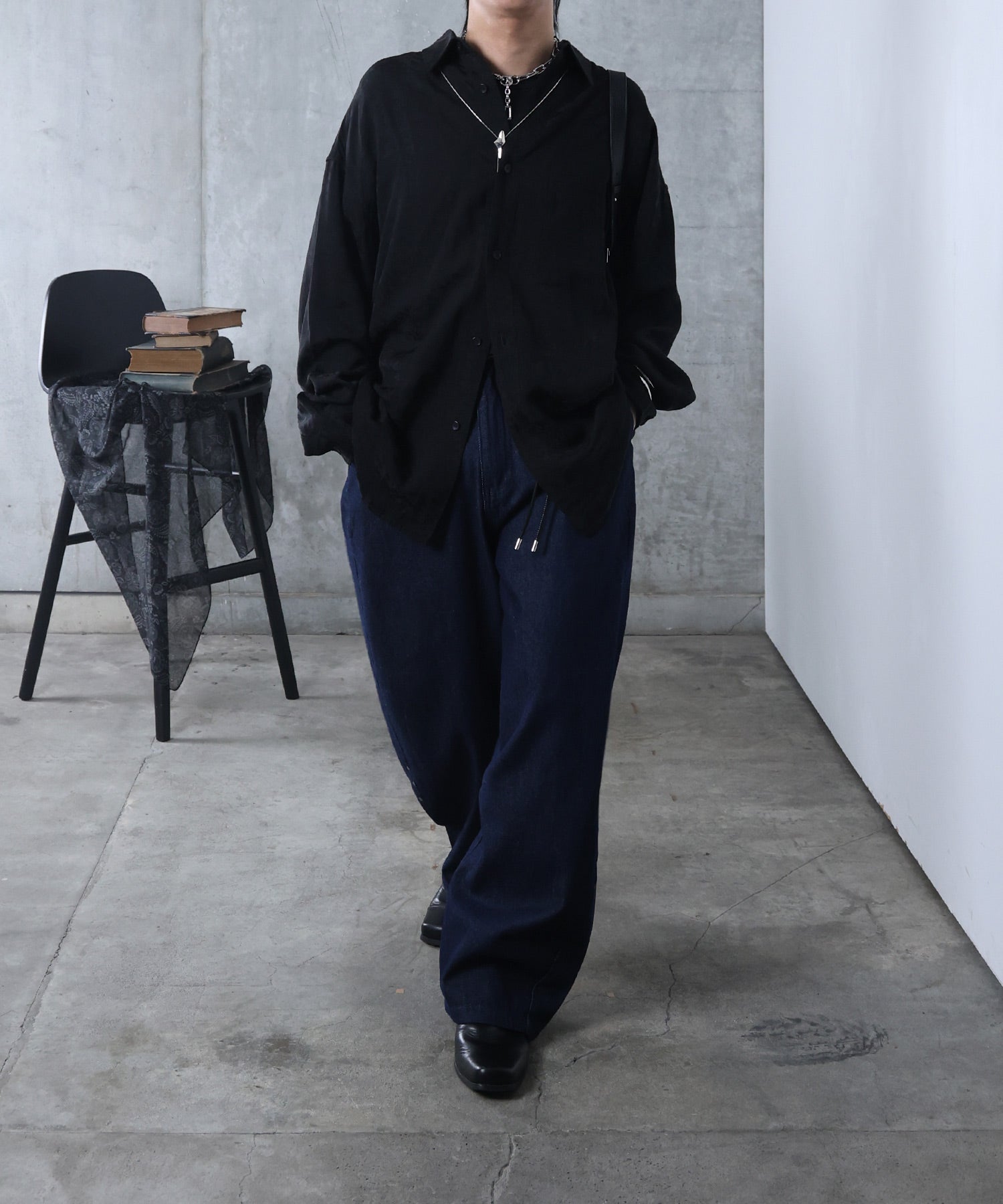 リジット / ワンウォッシュ バレルレッグ リベットデニムパンツ