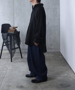 リジット / ワンウォッシュ バレルレッグ リベットデニムパンツ