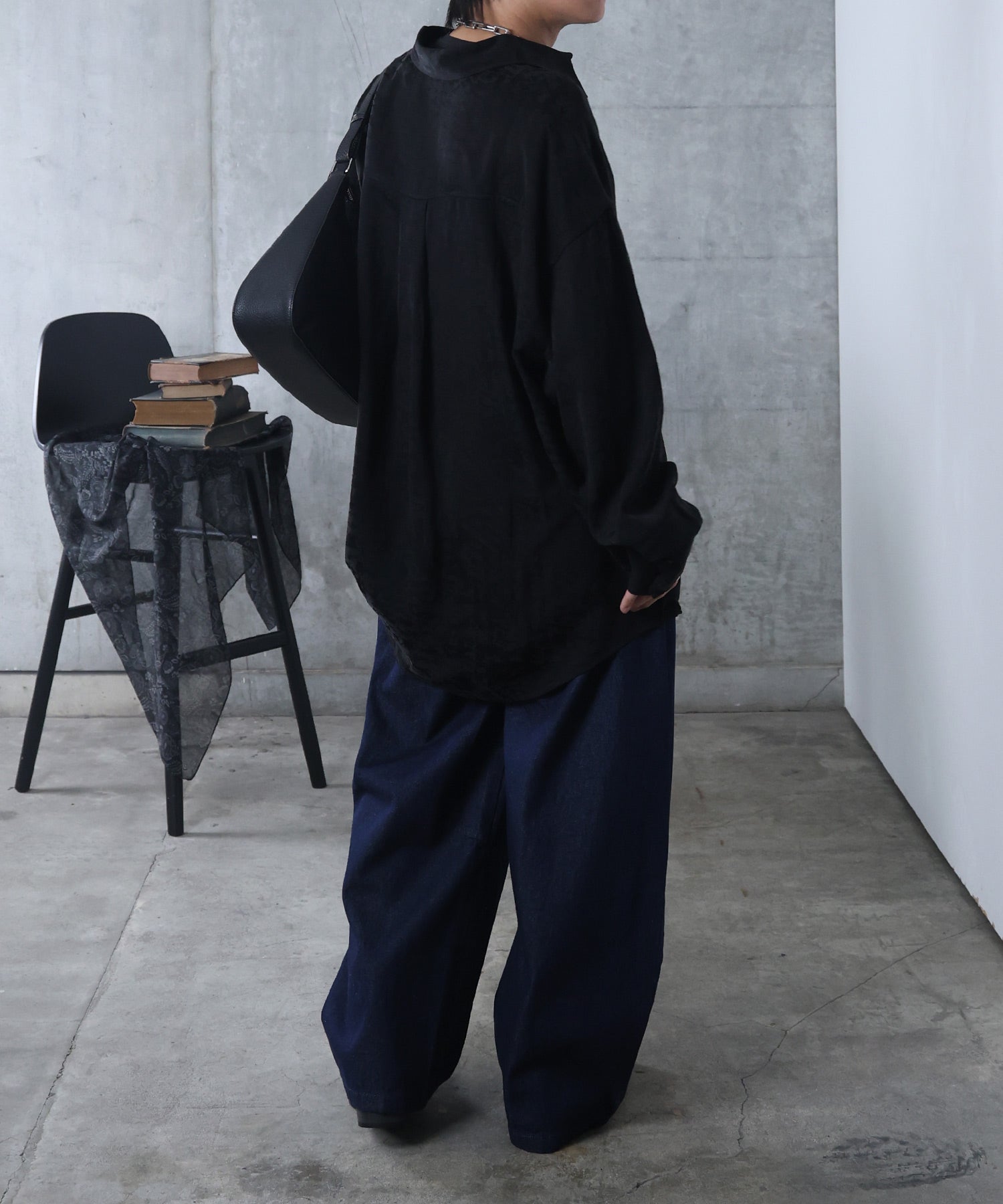 リジット / ワンウォッシュ バレルレッグ リベットデニムパンツ