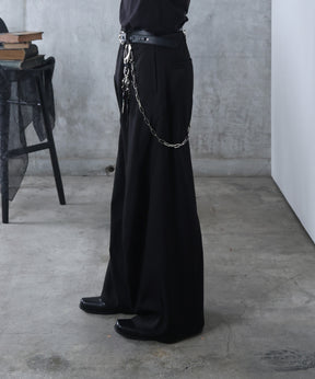 3Dパターン タック ワイド カーブパンツ