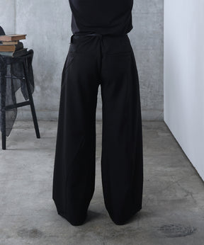 3Dパターン タック ワイド カーブパンツ