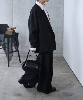 3Dパターン タック ワイド カーブパンツ