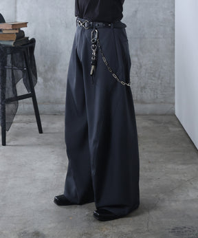 3Dパターン タック ワイド カーブパンツ