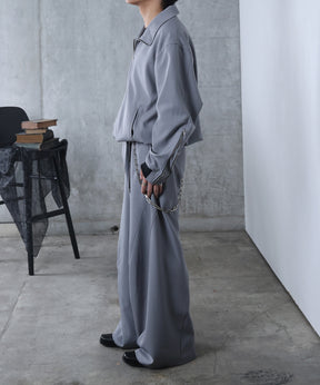 3Dパターン タック ワイド カーブパンツ