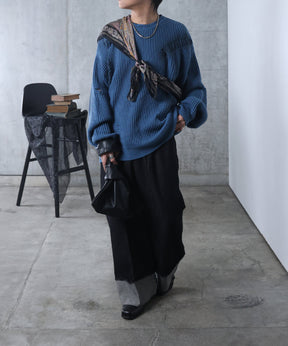 ダメージ スプレー加工 ニット プルオーバー