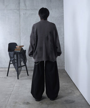 ダメージ スプレー加工 ニット プルオーバー