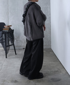 ダメージ スプレー加工 ニット プルオーバー