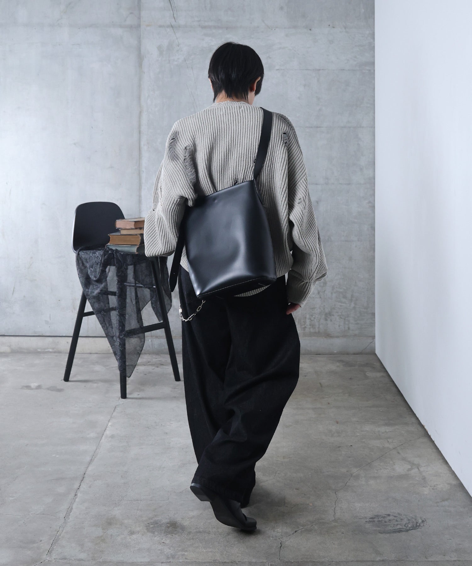 ダメージ スプレー加工 ニット プルオーバー