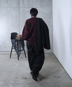 ダメージ スプレー加工 ニット プルオーバー