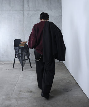 ダメージ スプレー加工 ニット プルオーバー