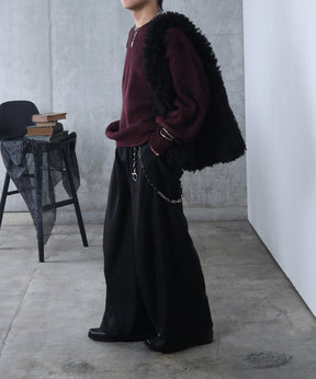 ダメージ スプレー加工 ニット プルオーバー