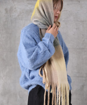 モヘアライク シャギー プルオーバーニット