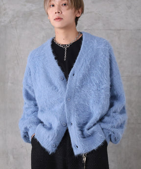 モヘアライク シャギー ニット カーディガン