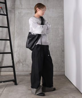 アブストラクト柄 モヘアライク クルーニット プルオーバー