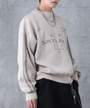 ブロークコア Y2K フロントグラフィック ジャガードニットプルオーバー