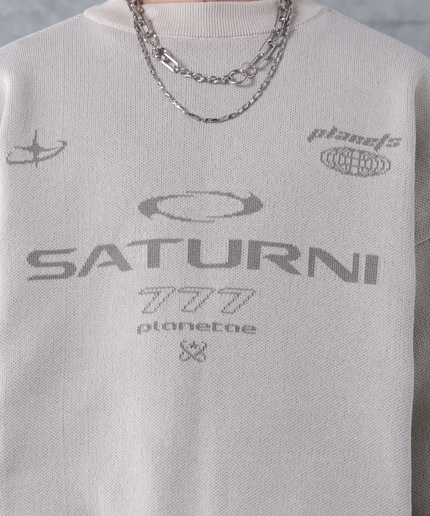 ブロークコア Y2K フロントグラフィック ジャガードニットプルオーバー