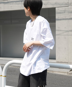 【96thes】韓国ストリート ビッグシルエット ワンポイントマタギ刺繍 半袖Tシャツ