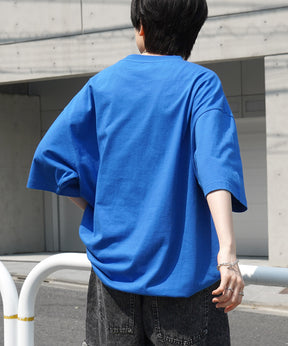 【96thes】韓国ストリート ビッグシルエット ワンポイントマタギ刺繍 半袖Tシャツ