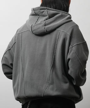 裏毛 カットオフ切り替え ZIPパーカー