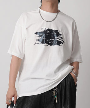 25SS アブストラクトグラフィック箔プリント 半袖Tシャツ