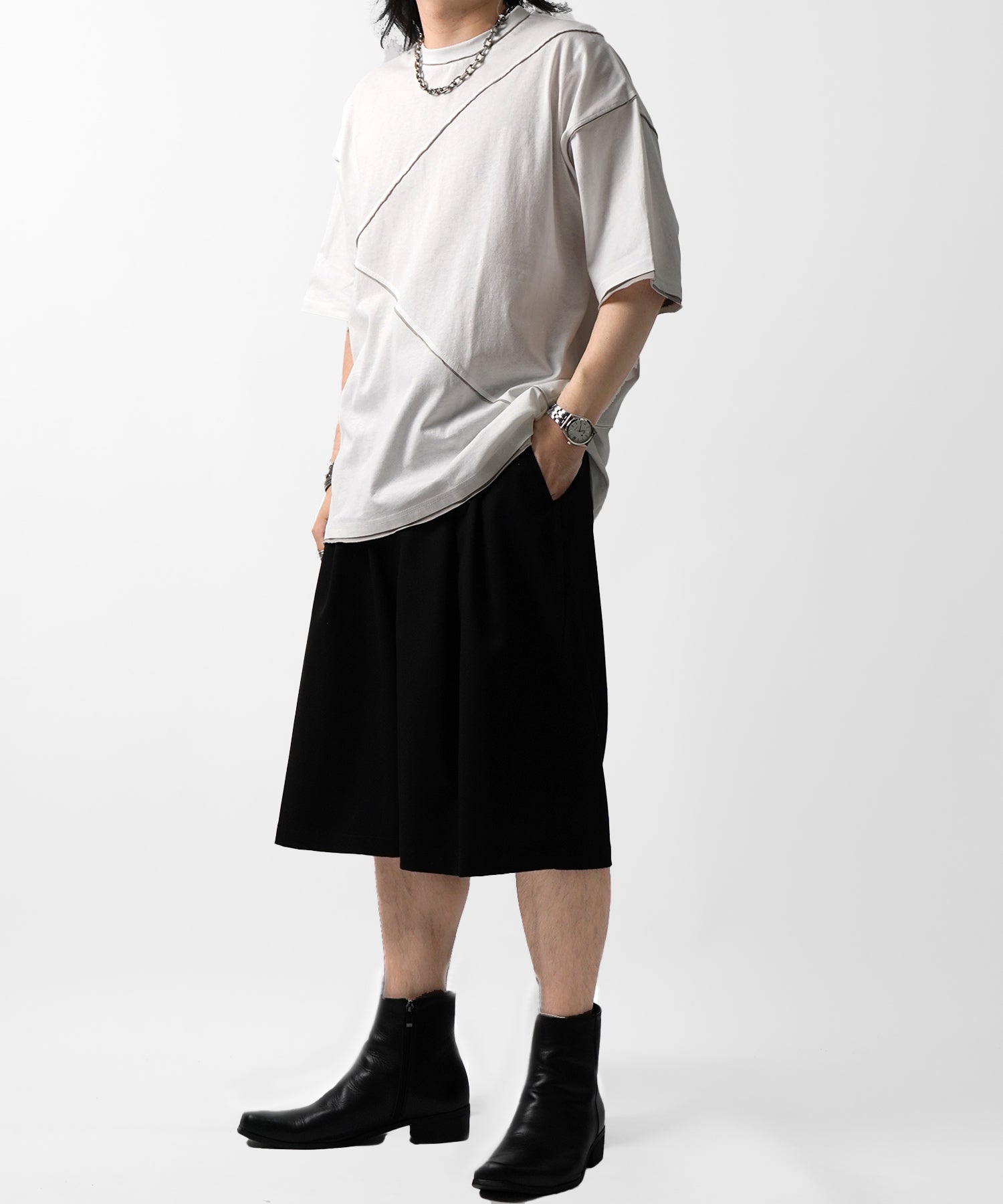 25SS カットオフ switching Tee 切替半袖Tシャツ