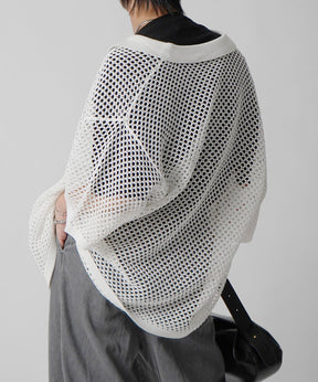 25SS スパンコール メッシュニットシャツ