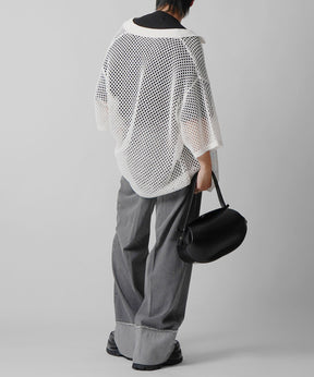 25SS スパンコール メッシュニットシャツ