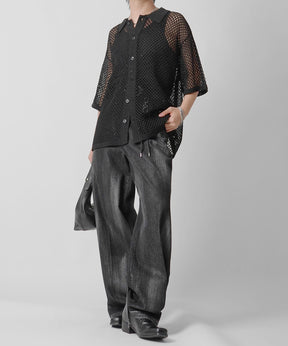 25SS スパンコール メッシュニットシャツ