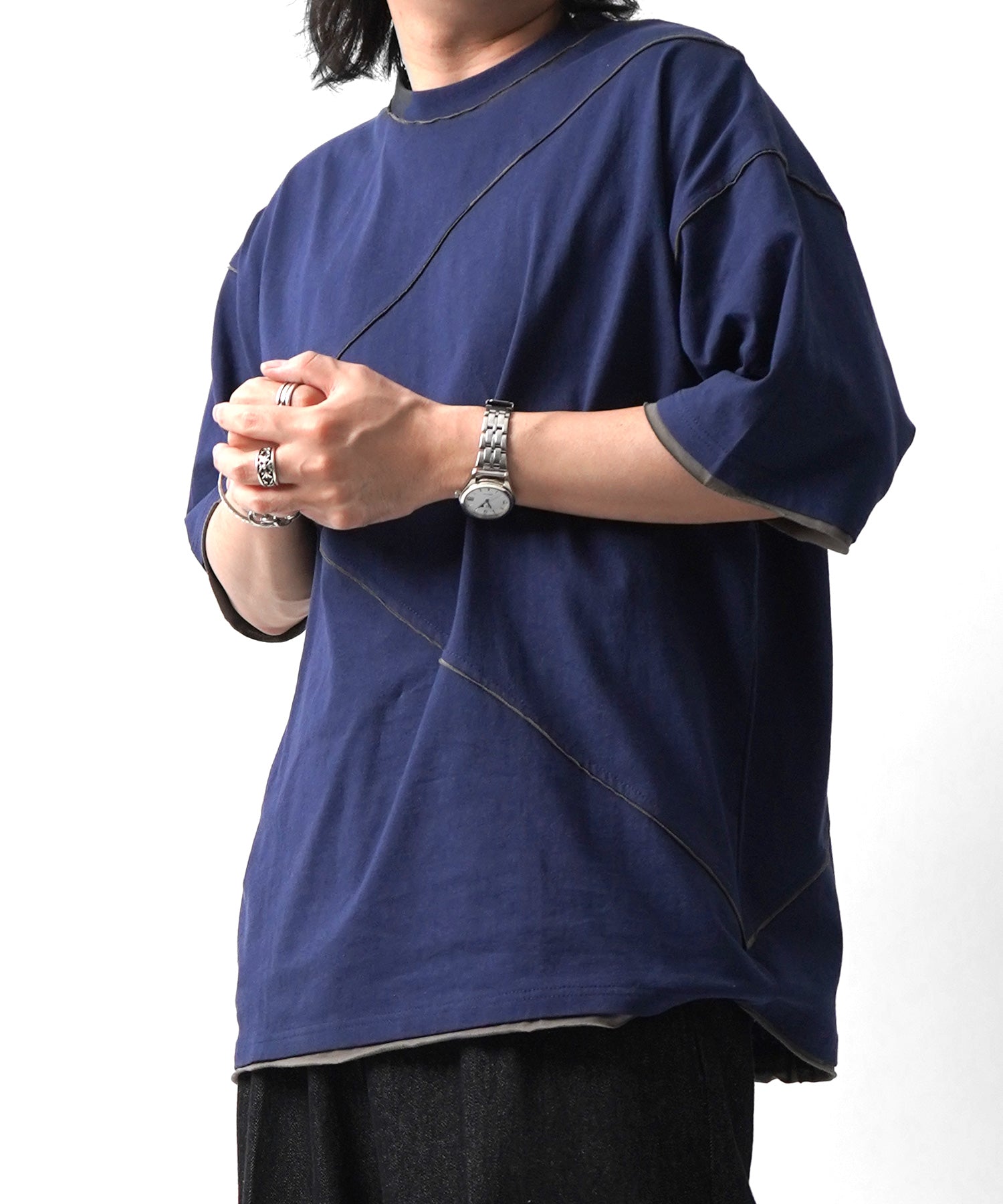 25SS カットオフ switching Tee 切替半袖Tシャツ