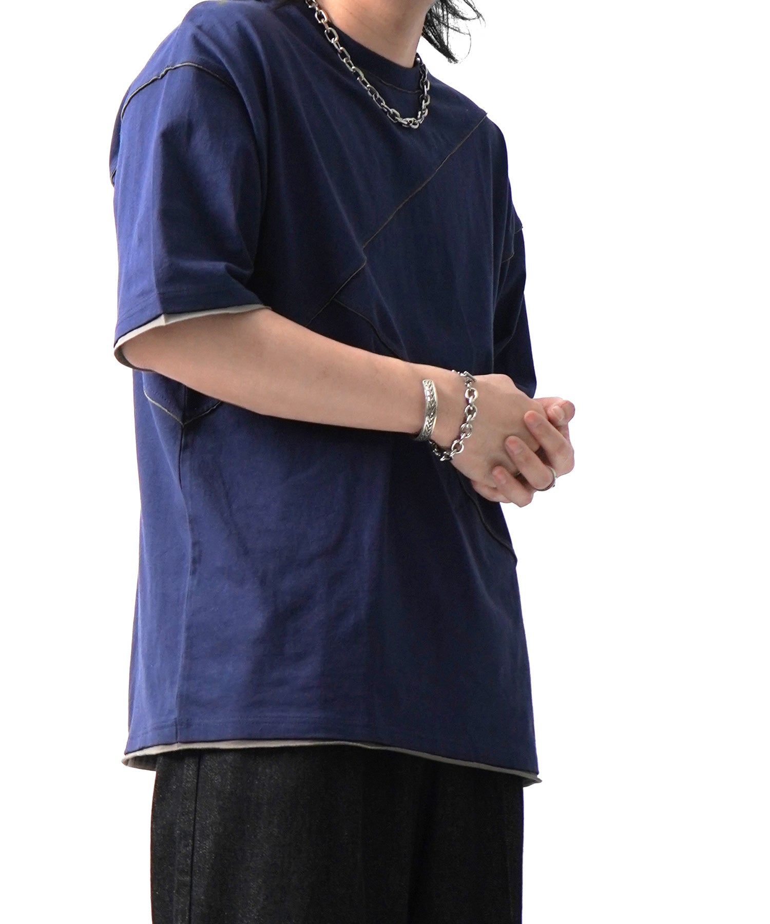 25SS カットオフ switching Tee 切替半袖Tシャツ