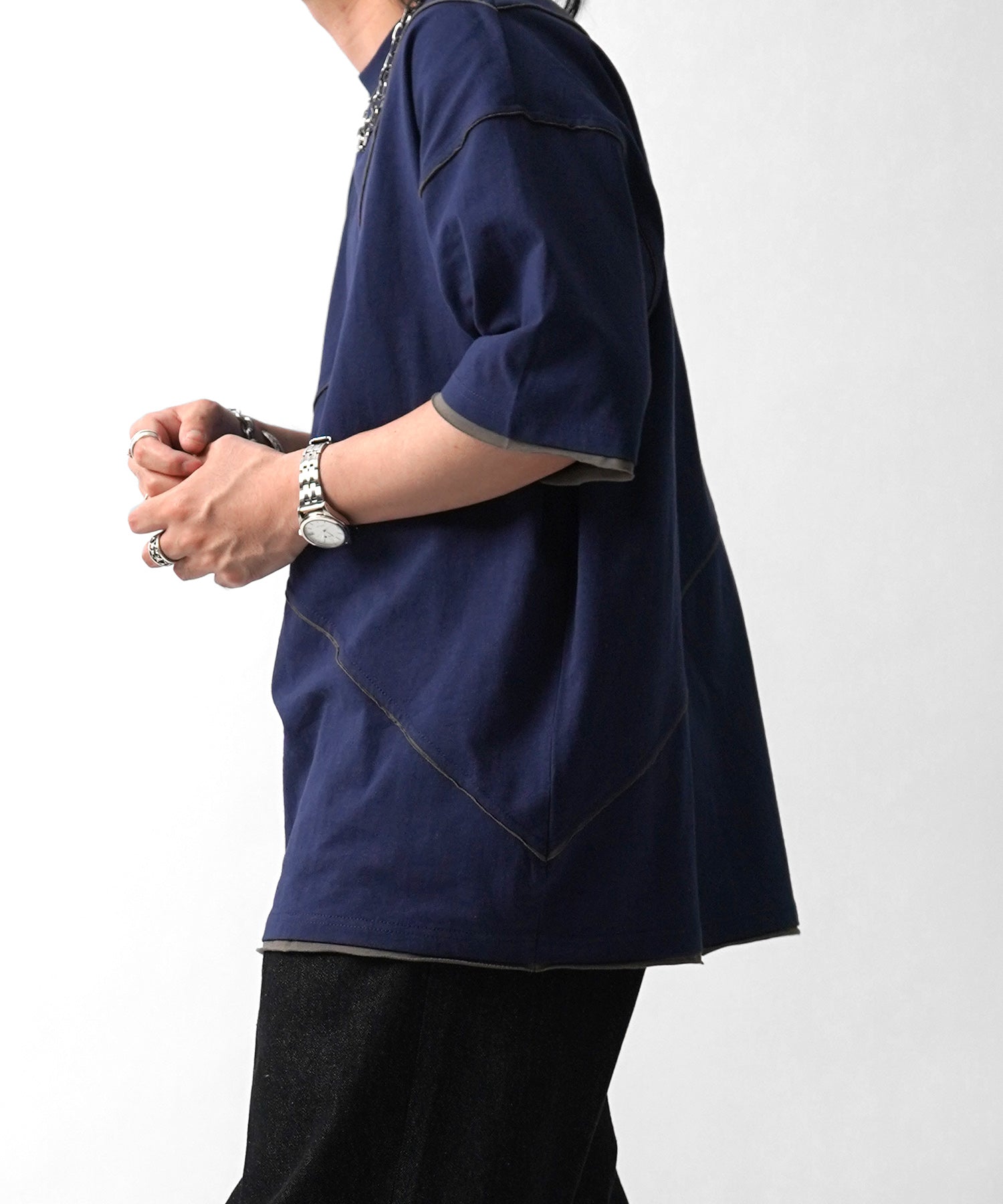 25SS カットオフ switching Tee 切替半袖Tシャツ