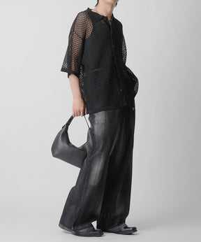 25SS スパンコール メッシュニットシャツ