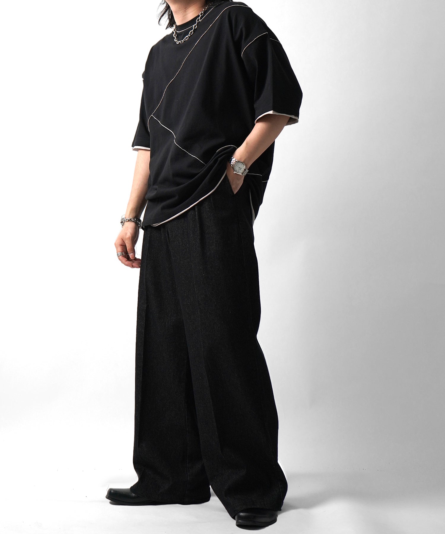 25SS カットオフ switching Tee 切替半袖Tシャツ