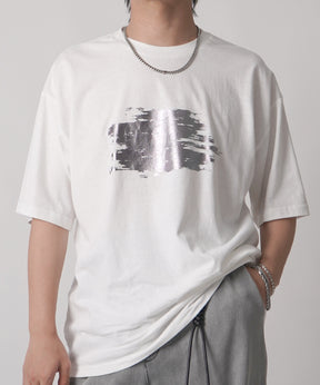 25SS アブストラクトグラフィック箔プリント 半袖Tシャツ