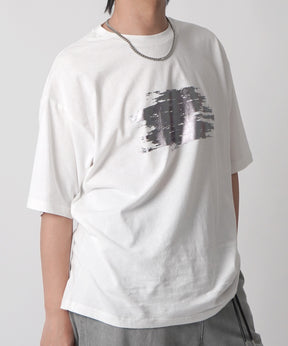 25SS アブストラクトグラフィック箔プリント 半袖Tシャツ