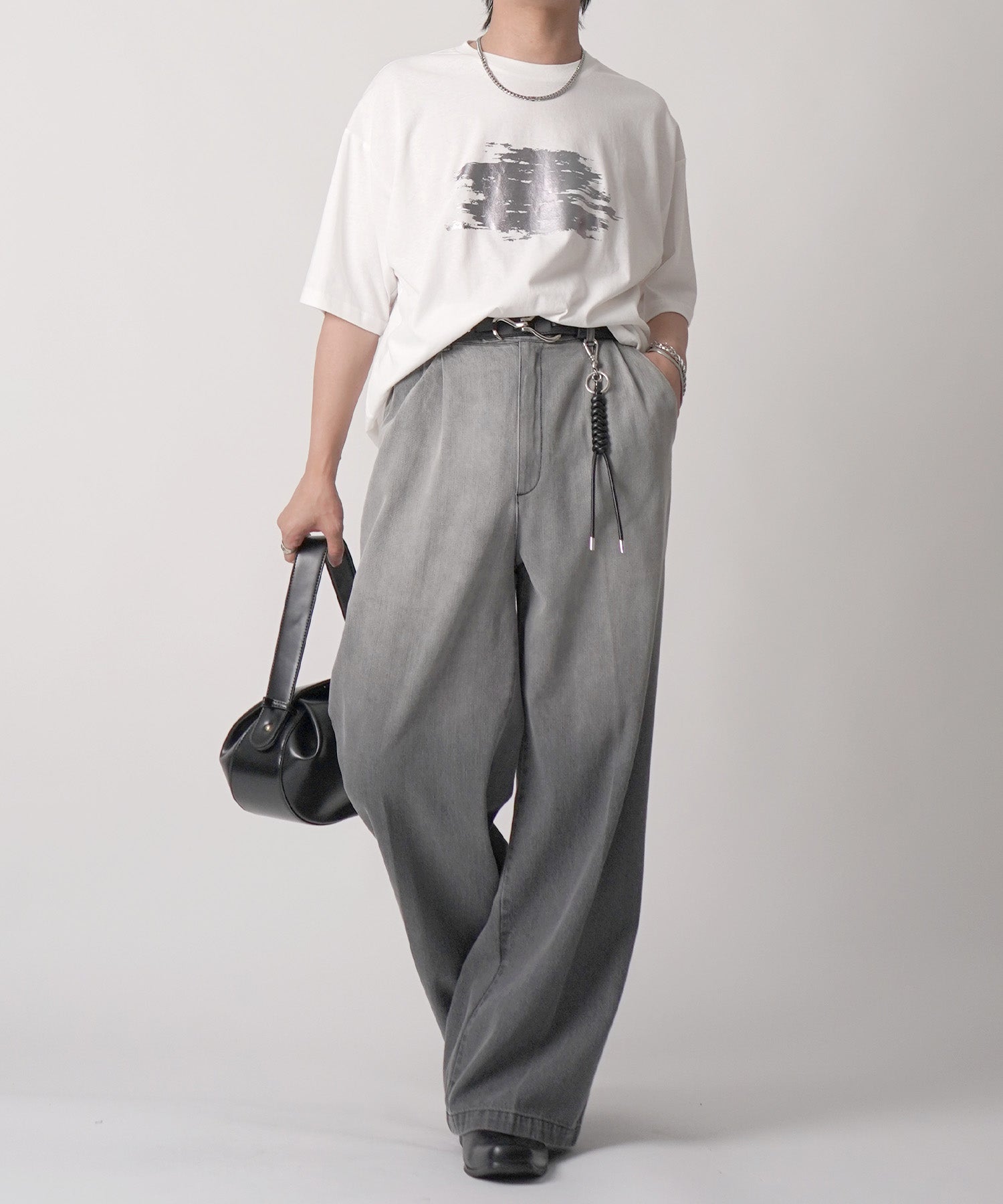 25SS アブストラクトグラフィック箔プリント 半袖Tシャツ