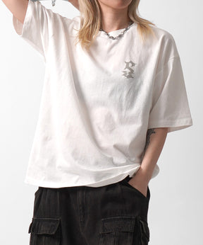 25SS フェードロゴ ボックスシルエット グランジ風 レトロモチーフ バックプリント 半袖Tシャツ