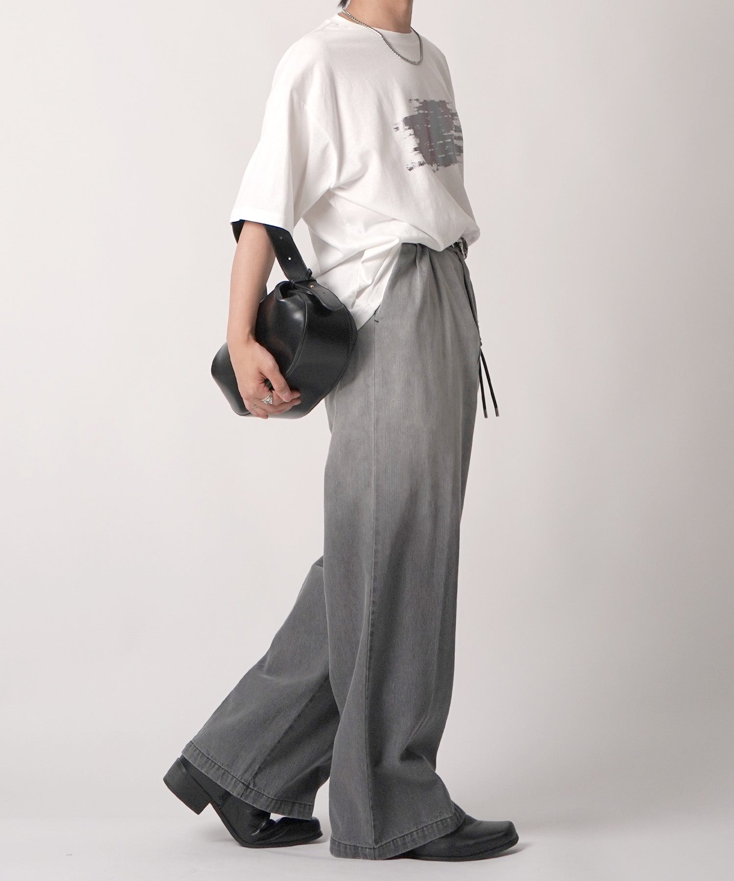 25SS アブストラクトグラフィック箔プリント 半袖Tシャツ