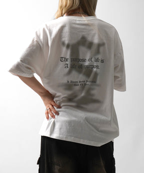 25SS フェードロゴ ボックスシルエット グランジ風 レトロモチーフ バックプリント 半袖Tシャツ