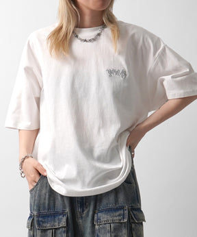 25SS クラウン ボックスシルエット グランジ風 レトロモチーフ バックプリント 半袖Tシャツ