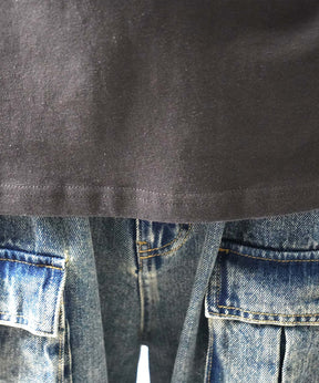 25SS クラウン ボックスシルエット グランジ風 レトロモチーフ バックプリント 半袖Tシャツ