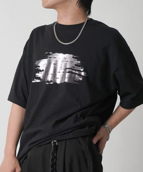 25SS アブストラクトグラフィック箔プリント 半袖Tシャツ