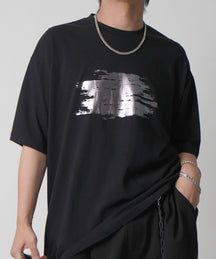 25SS アブストラクトグラフィック箔プリント 半袖Tシャツ